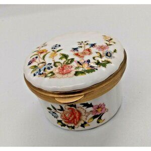 Anysley Hand Painted Dresser Jar "Cottage Garden" pattern Made in England